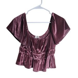 Altar'd State Wine/Pink Cropped Boho Top Size M